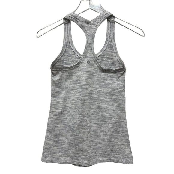 Lululemon Athletica Gray Heathered Pinstriped Tant Top Size M Racerback - Picture 4 of 5